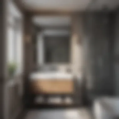 Compact bathroom with smart storage solutions