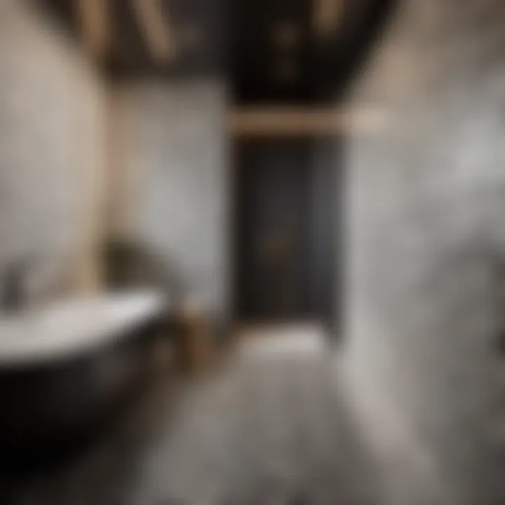 Sleek black and white geometric tiles for a modern bathroom