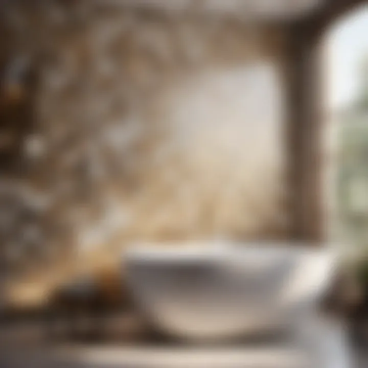 Elegant marble mosaic tiles in a contemporary bathroom