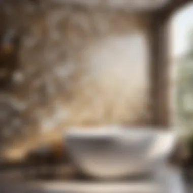 Luxurious Marble Mosaic Tiles Elegant marble mosaic tiles in a contemporary bathroom