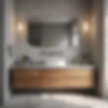 Elegant minimalist bathroom vanity with organized storage