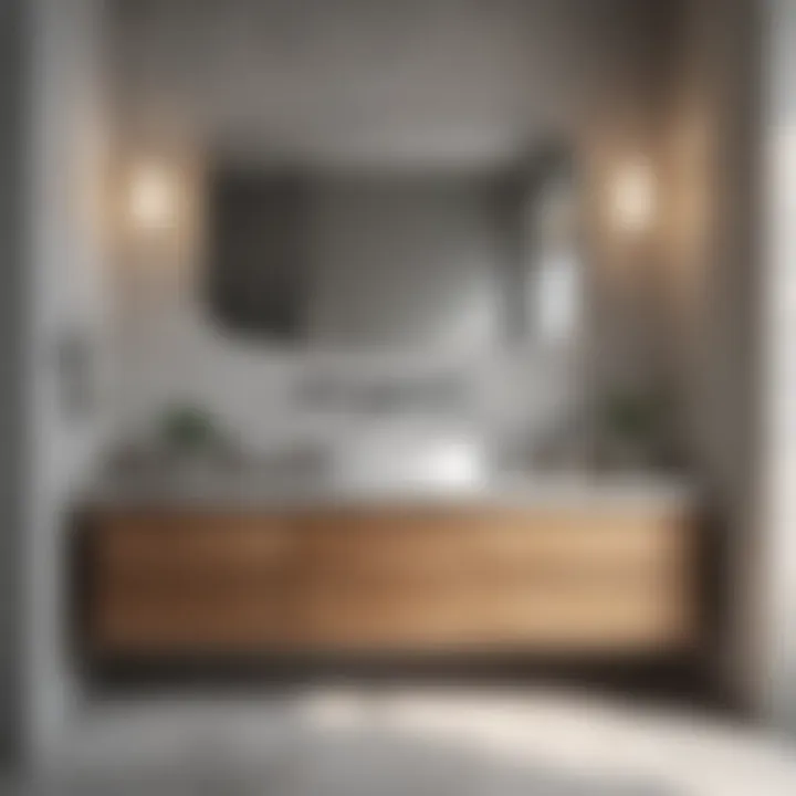 Elegant minimalist bathroom vanity with organized storage