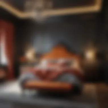 Eclectic Bedroom Elegance Luxurious bedroom with eclectic decor and vibrant colors