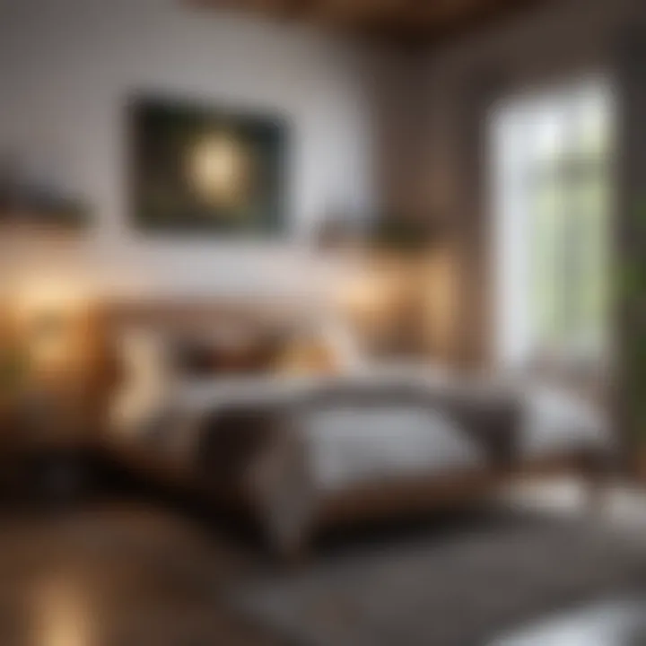 Nature-Inspired Bedroom Ambiance Cozy bedroom showcasing a blend of natural materials