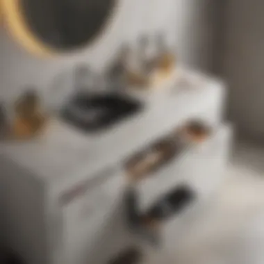 Stylish Bathroom Vanity with Integrated Hair Dryer Drawer Stylish bathroom vanity with integrated hair dryer drawer