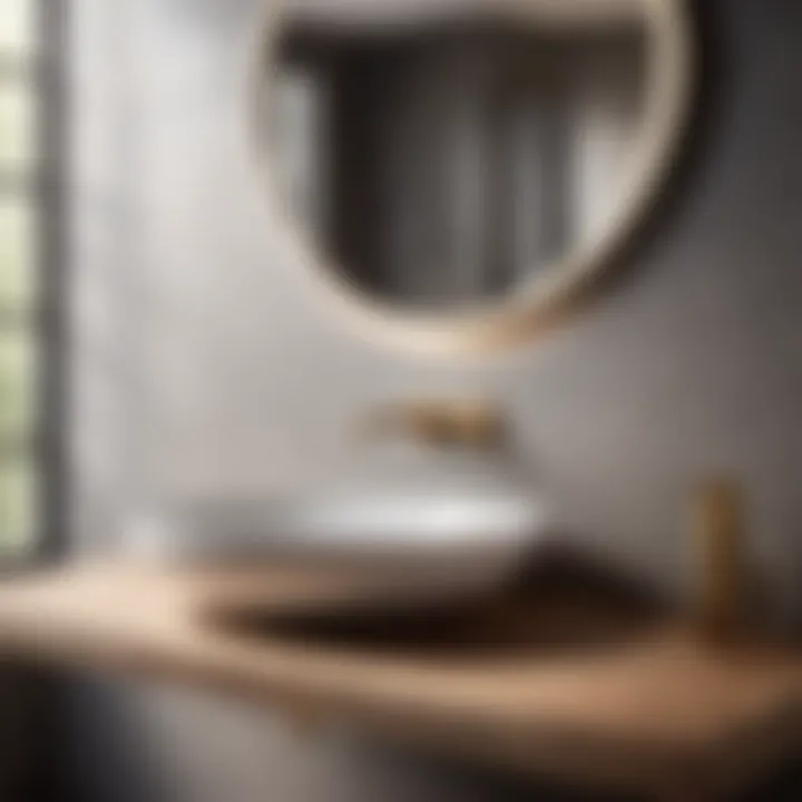 Elegantly Suspended Bathroom Sink Elegantly Suspended Bathroom Sink in Modern Interior