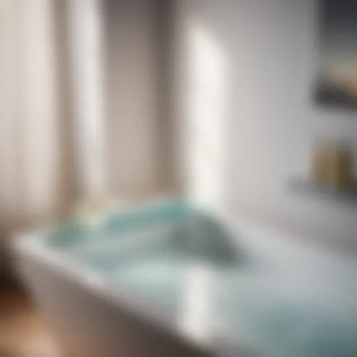 Innovative Drop-In Bathtub Design with Floating Glass Shelf