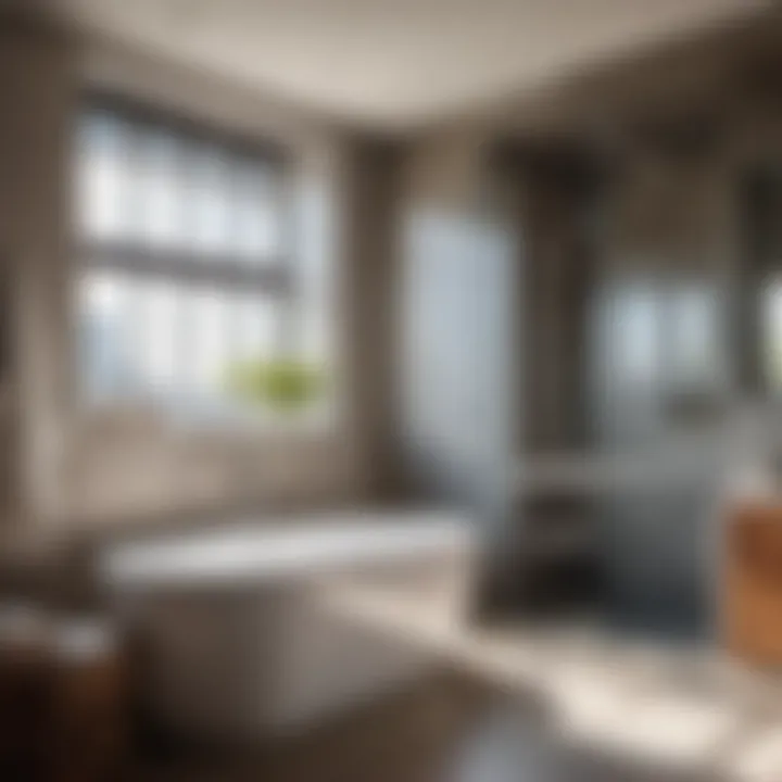 Ingenious Duo: Bathtub and Shower Combo in Urban Dwelling Innovative dual-function bathtub and shower in contemporary urban bathroom