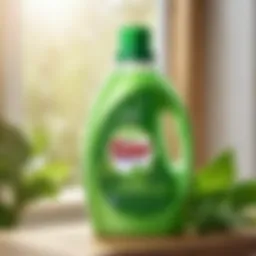 Eco-friendly 7th generation laundry detergent bottle with plant leaves