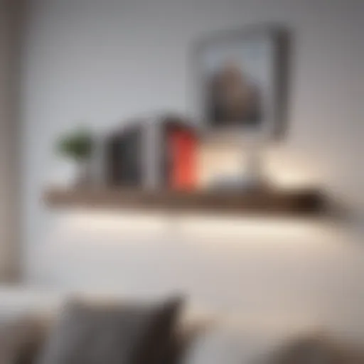 Innovative floating bookshelf against a white wall