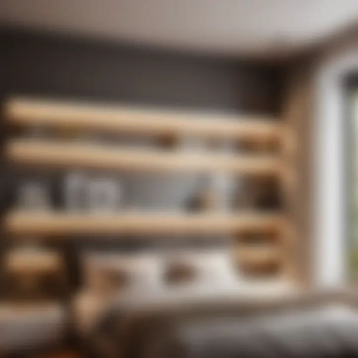 Space-Saving Wall Mounted Shelves in Bedroom