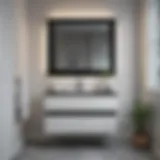 Innovative geometric bathroom cabinet in black and white tones