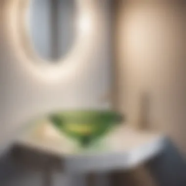 Translucent Beauty Innovative Glass Tiny Corner Bathroom Sink