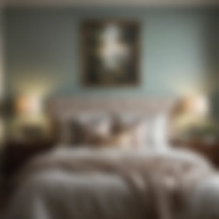 Tranquil color scheme for a small guest bedroom