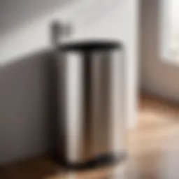 Innovative hanging trash can made of sleek stainless steel