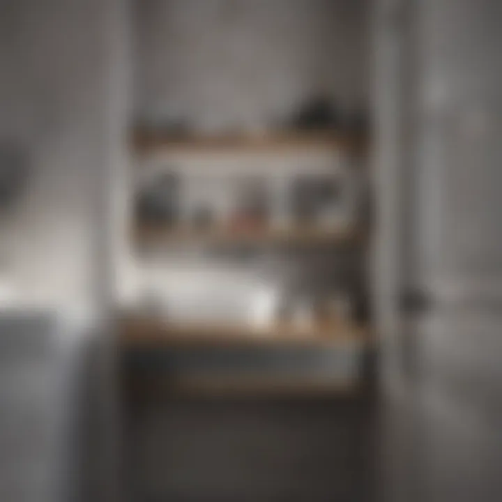 Compact Bathroom Storage with Stylish Shelves Compact bathroom storage solution with stylish shelves