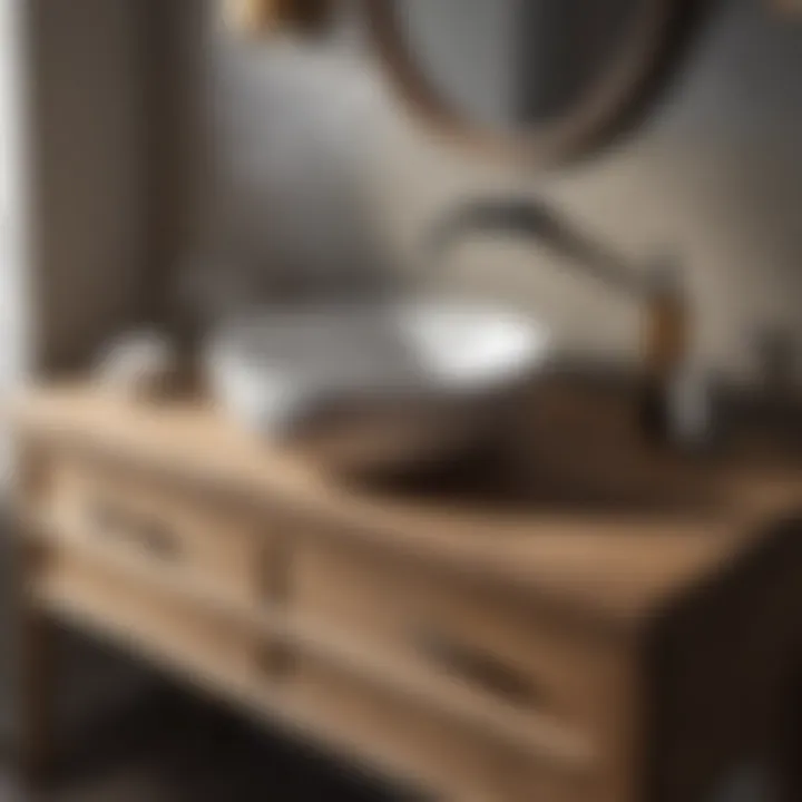 Rustic Wood Vanity with Elegant Sink Design Rustic wood vanity with elegant sink design