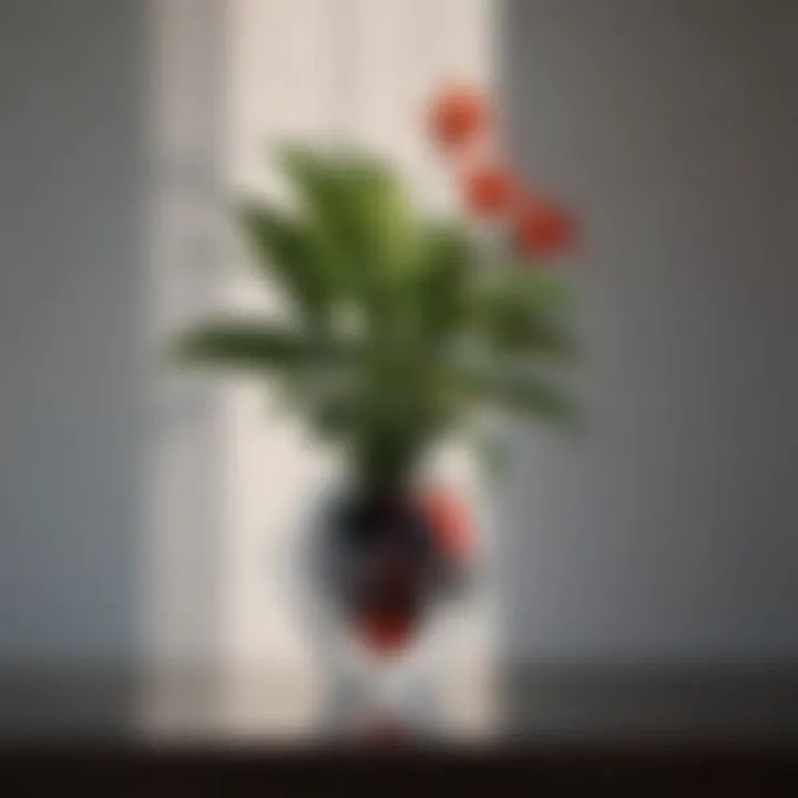 Geometric Elegance Abstract modern plant arrangement in geometric vase