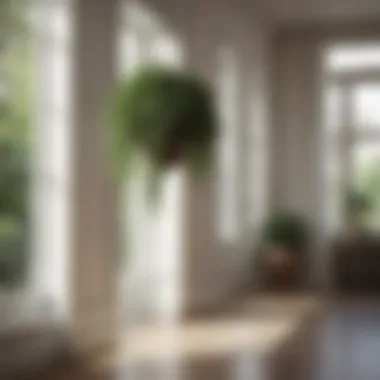 Hanging Tranquility Sleek and contemporary hanging planters in a minimalist setting