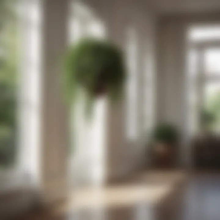 Hanging Tranquility Sleek and contemporary hanging planters in a minimalist setting
