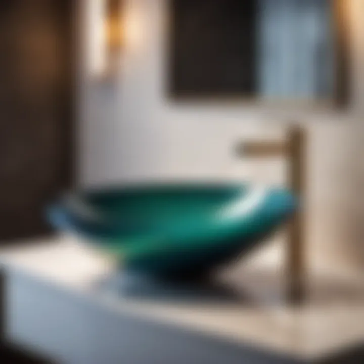 Luxurious Vessel Narrow Sink with Artistic Faucet