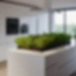 Modern Kitchen Island with Embedded Herb Garden