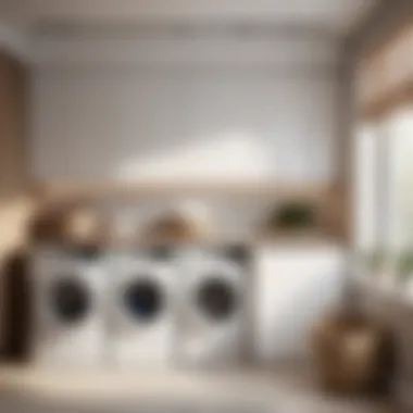 Discreet Laundry Organization Minimalist laundry room with hidden laundry baskets