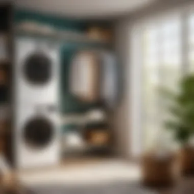 Elegant Laundry Hanger in Modern Setting Elegant Laundry Hanger in Modern Setting