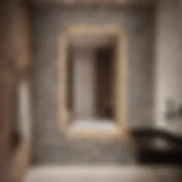 Elegant geometric tiled wall design in small bathroom