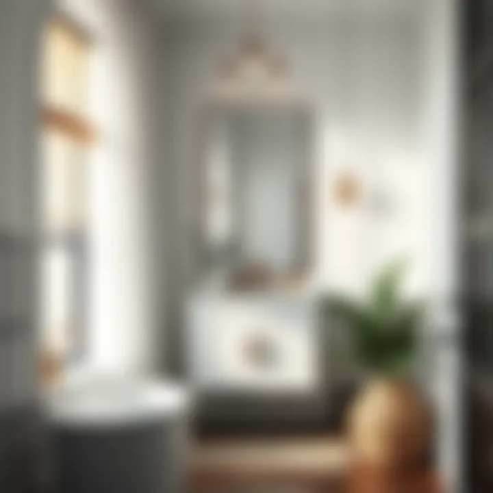 Minimalist small bathroom vanity utilizing vertical space