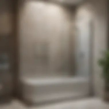 Sleek Glass Shower Enclosure Contemporary shower design with glass enclosure