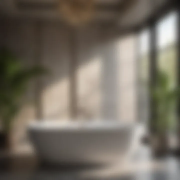 Spa-Inspired Freestanding Tub Luxurious spa-inspired bathroom with freestanding tub