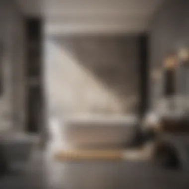 Sophisticated Bathroom Setting with Contemporary Heater Elegant bathroom interior with modern heater