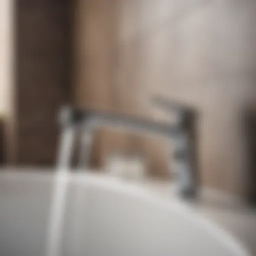 Modern bathtub faucet with attached shower hose