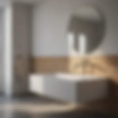 Seamless Integration of Wall-Mounted Heater Sleek wall-mounted heater blending seamlessly with bathroom decor