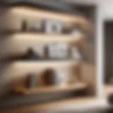 Elegant floating shelves room divider