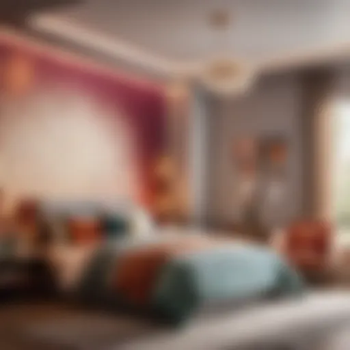 Innovative teenage bedroom with geometric patterns