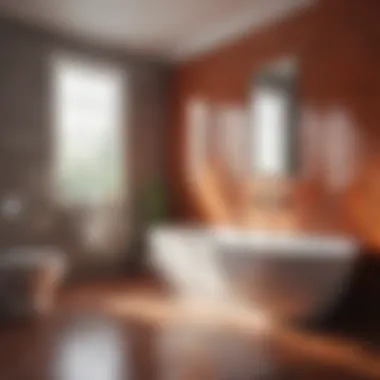 Innovative Tile Arrangements A stylish bathroom featuring innovative tile arrangements.