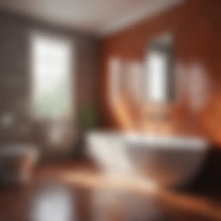 Innovative Tile Arrangements A stylish bathroom featuring innovative tile arrangements.