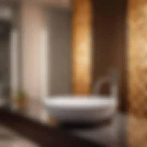 Innovative touchless faucet in modern bathroom