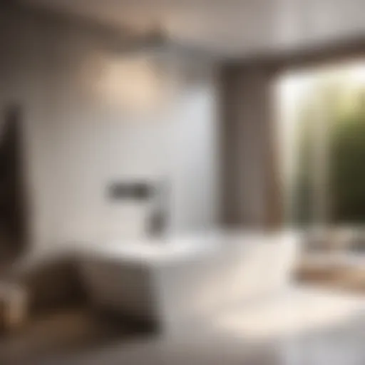 Innovative tub-shower combo design in minimalist bathroom