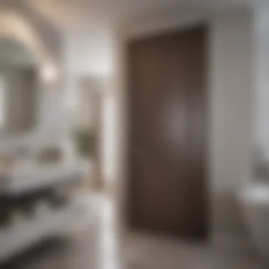 Sleek Pocket Door in Luxurious Bathroom Design Luxurious bathroom featuring a sleek pocket door