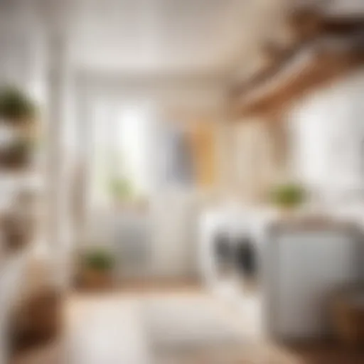 Modern Laundry Space with IKEA Drying Rack Innovative wall-mounted drying rack from IKEA in modern laundry room