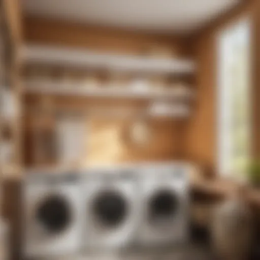Innovative Wall-Mounted Rack in Laundry Room
