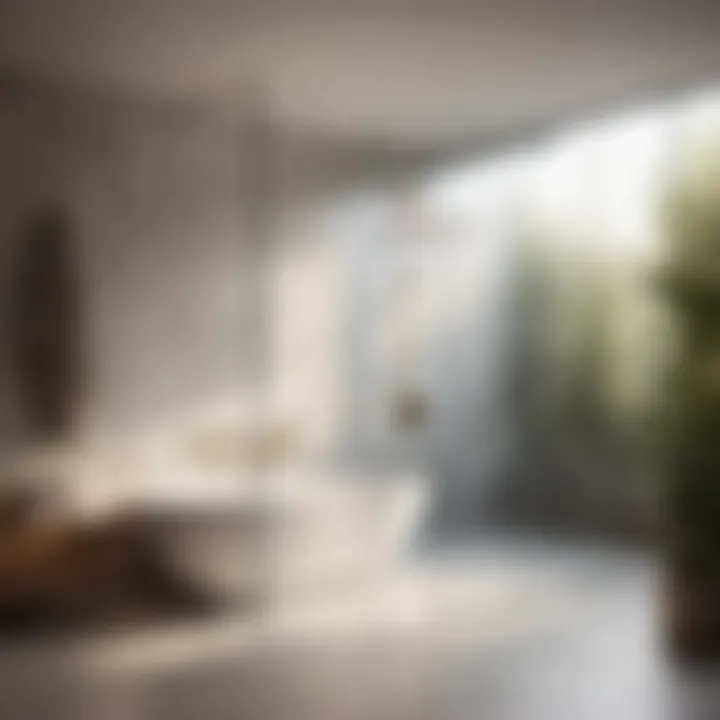 Minimalist Glass Partition Minimalist wet room bathroom layout with glass partition
