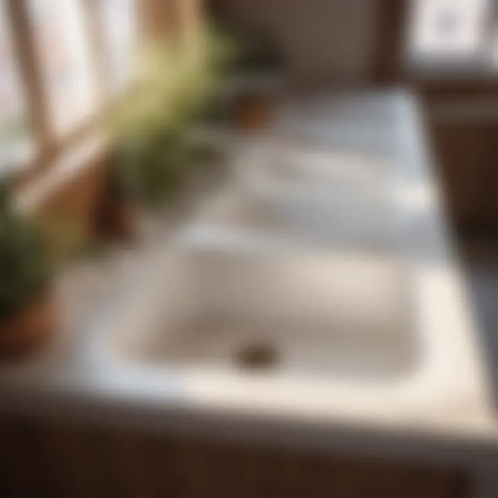 Installation process of a double basin laundry sink