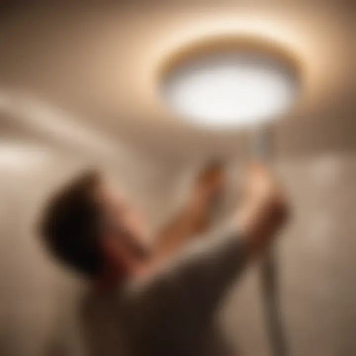 Replacing a bathroom heat lamp cover - Installing new cover