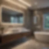 Elegant integrated LED lighting fixtures in a modern bathroom setting