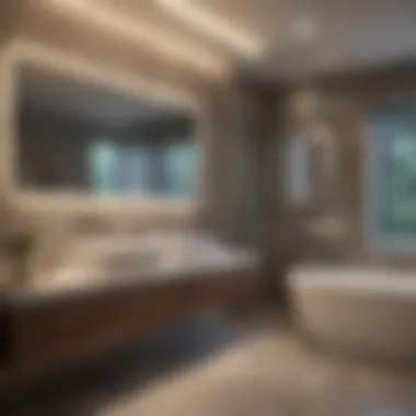 Elegant integrated LED lighting fixtures in a modern bathroom setting