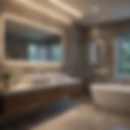 Elegant integrated LED lighting fixtures in a modern bathroom setting